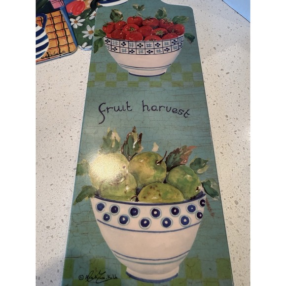 Home Essentials Melamine Floral & Fruit Platter Serving Chopping Tray Set Of 6 - Picture 2 of 16